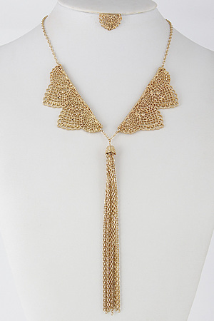 Trendy Tassel Necklace With Intricate Patterns Set 6EBA1
